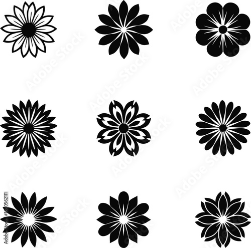 Floral pattern elements for elegant design projects with transparent background for easy layering and creative freedom