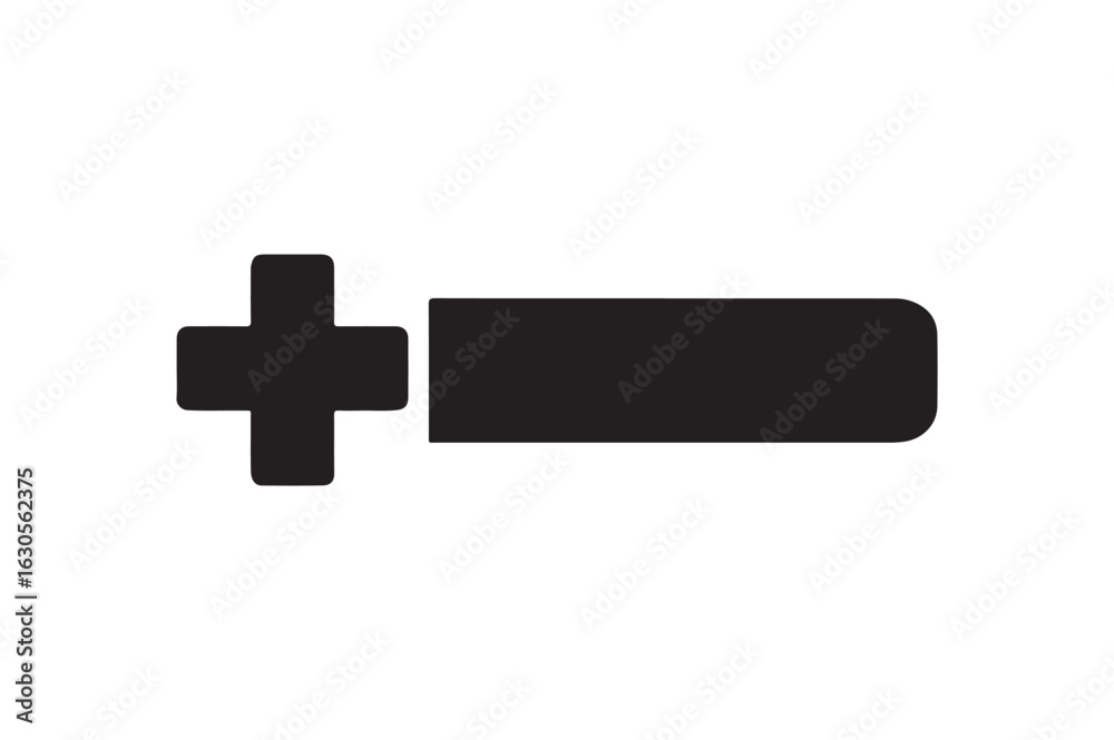 Fototapeta premium Health Bar icon silhouette vector with white background