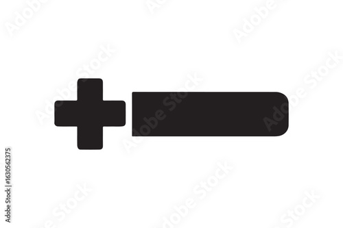 Health Bar icon silhouette vector with white background