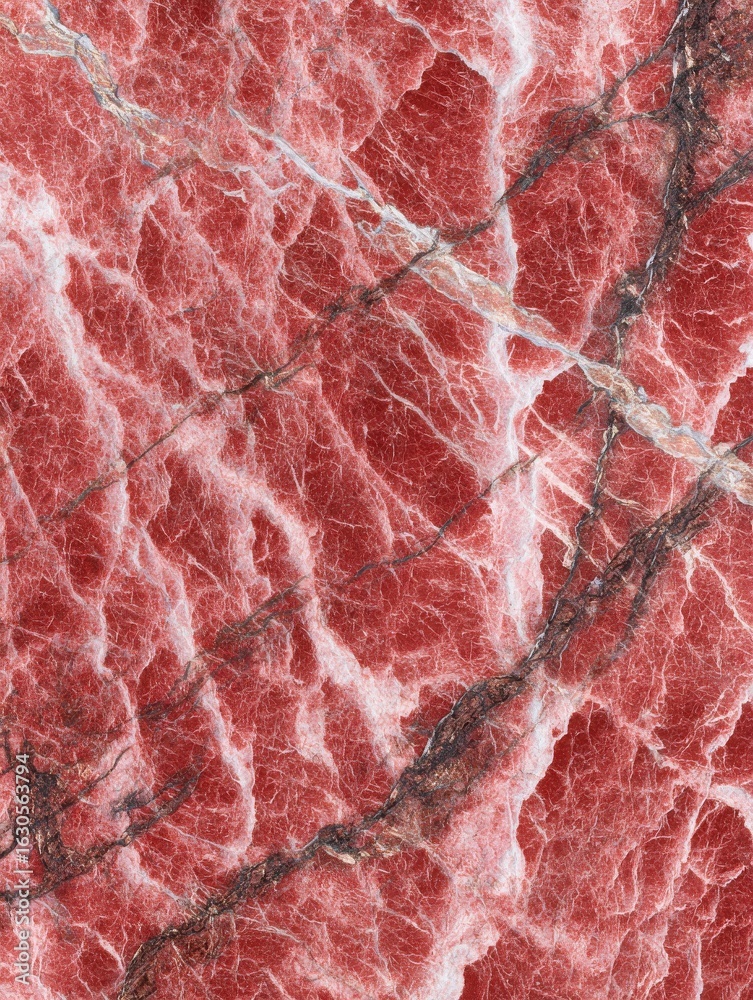 Obraz premium highresolution image featuring red marble texture with detailed veining for backgrounds and designs