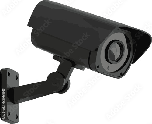 Security camera mounted on the wall for surveillance and protection of private property and crime prevention