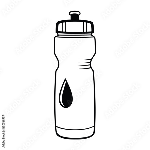 Sports Water Bottle Line Art Icon for Fitness and Hydration
