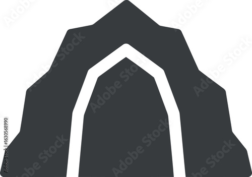 Cave entrance icon silhouette archway symbol