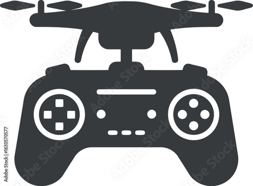 Drone with remote control icon