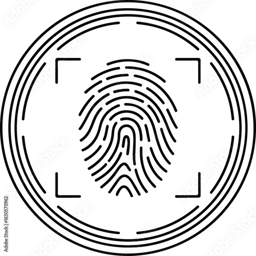 Fingerprint scan for biometric identification and security access to personal data and information