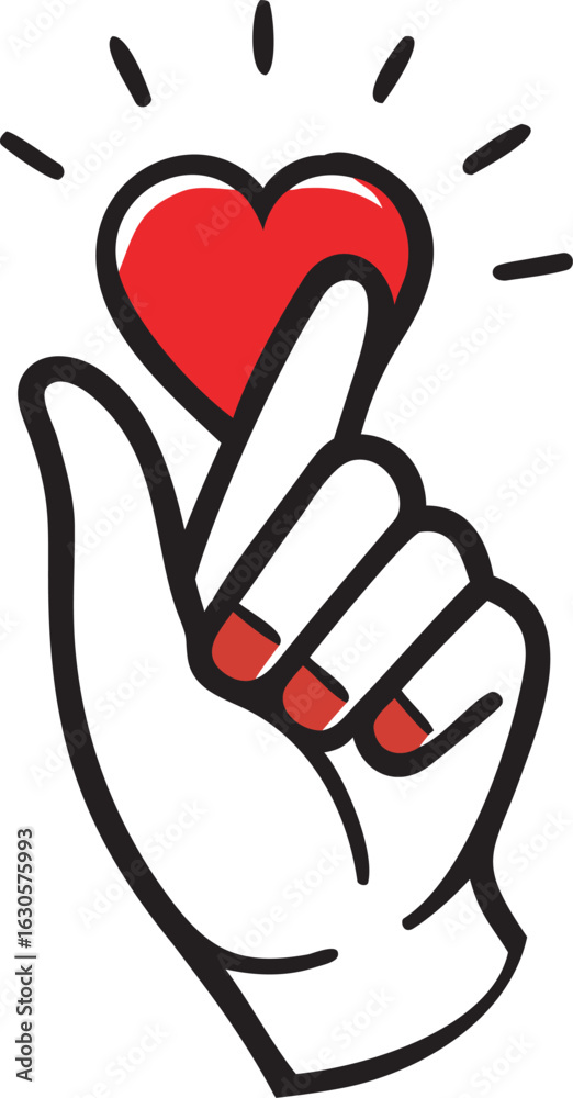 Fototapeta premium Hand making heart gesture isolated on transparent background