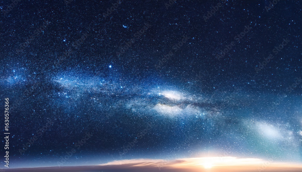 Naklejka premium Stars and Expansive Universe in a Cosmic Space Background