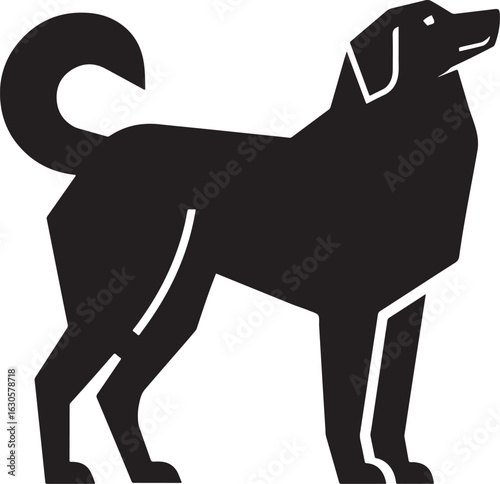 Elegant akbash dog silhouette vector illustration for design projects