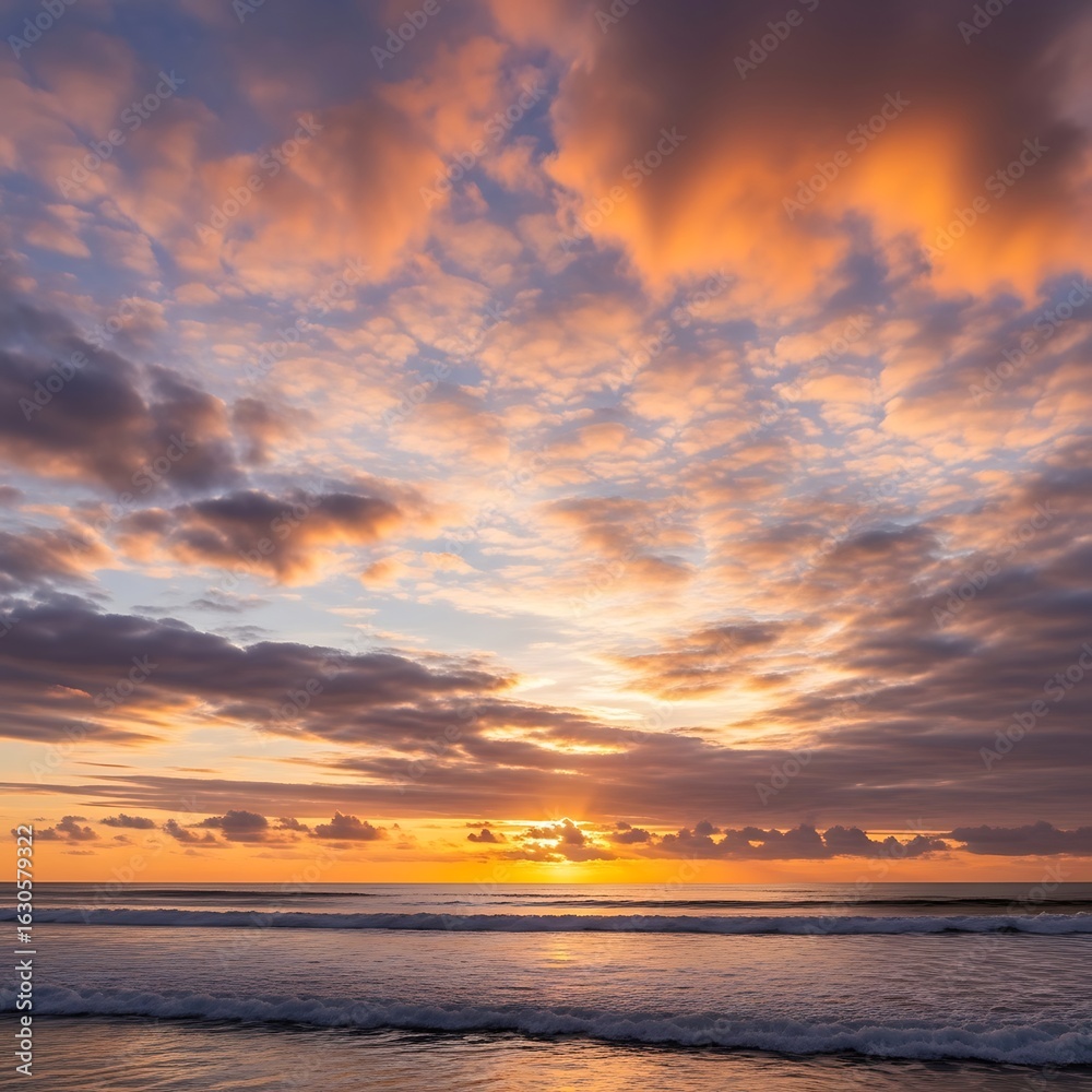 Obraz premium Dramatic sunset over the ocean.