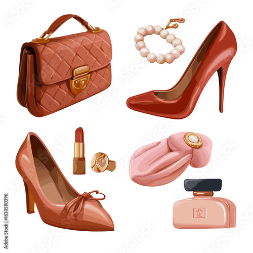 A collection of fashion accessories displayed for style and elegance.