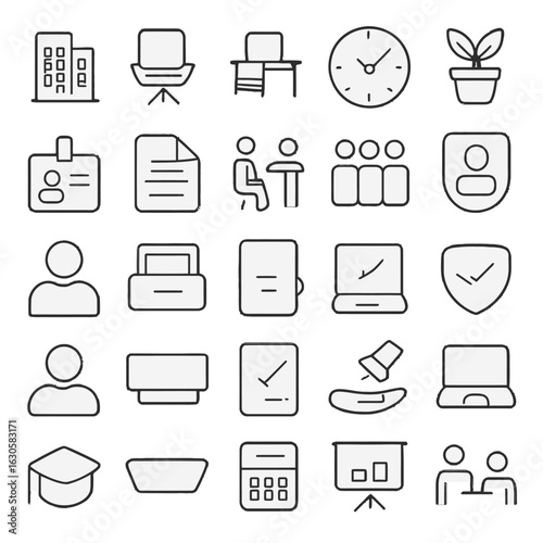 set of business icons, Solid Finance, Banking, and Customer Service Icon Set