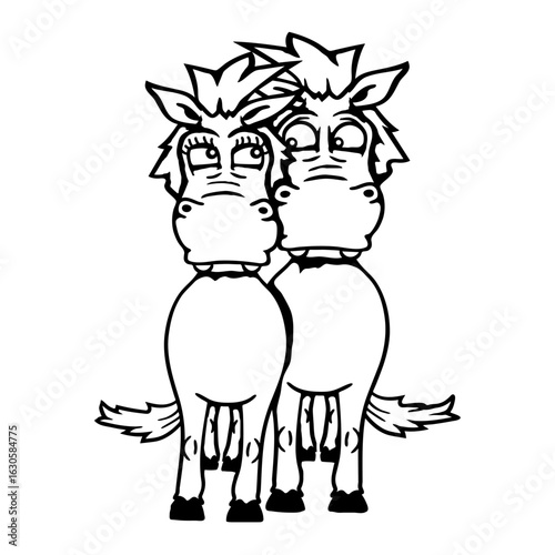 2 Horses Funny Crazy Couple Love Valentine's Day