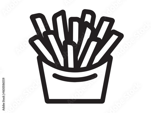 Classic sweet potato fries icon in clean flat drawing