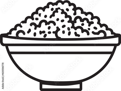 Minimal flat icon of tabbouleh with clean line detail