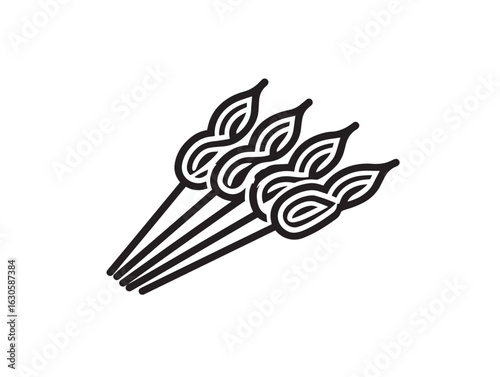 Traditional tapas food platter icon in line vector
