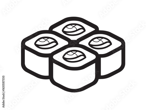 Crispy tempura sushi roll icon in clean vector format