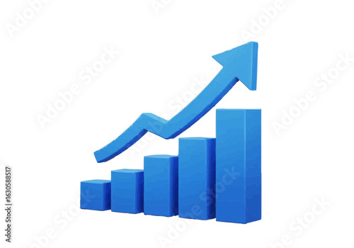Ascending blue bar graph illustrating positive growth and upward trend. Free Download Ascending blue bar graph illustrating positive growth and upward trend. - GFXLoad