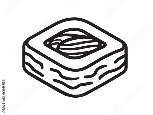 Fresh tuna maki icon with elegant outline style