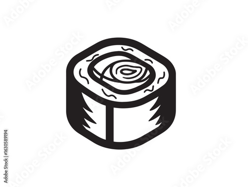 Tuna maki sushi roll icon in modern vector design