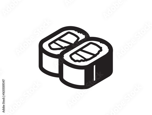 Clean tuna maki icon with minimal flat design
