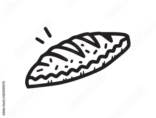 Turkish pide icon in clean and minimal line style