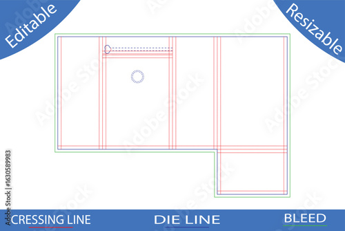 Packaging template with cut lines dieline bleed,Coffee plastic pouch dieline