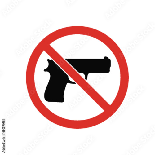 No gun symbol prohibition sign
