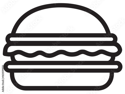 Traditional vada pav snack icon in outlined vector