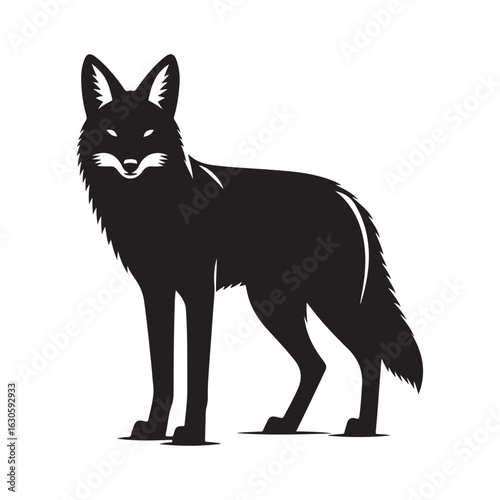 Elegant silhouette of a jackal in profile a striking wild animal vector design