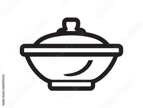 Spicy vindaloo curry bowl icon in clean flat vector