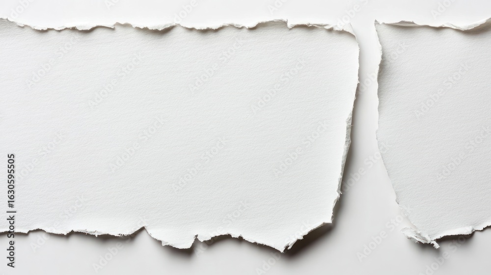 Fototapeta premium White paper torn background texture ripped.
