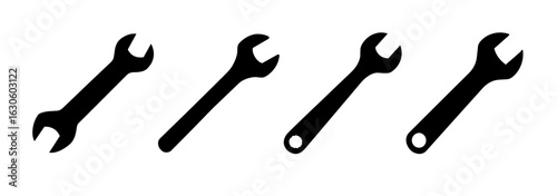 wrench silhouettes, tools for mechanical work