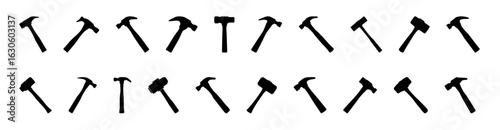  black hammers silhouette equipment tool