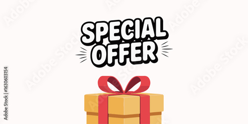 Special offer announcement above gift box