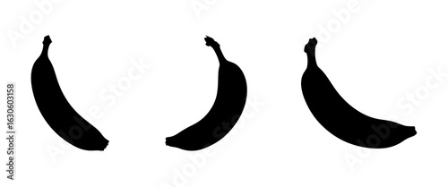 Silhouette of bananas exotic fruits