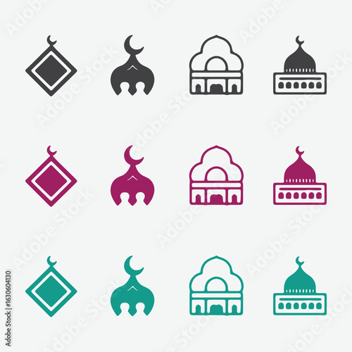 Ramadan and Islamic Vector Icons, Islamic Religious Symbol Pack