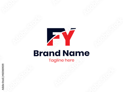 Free Download FY letter logo design vector with black and red colors. FY Letter Logo Design. Initial letters YF logo icon.  - GFXLoad