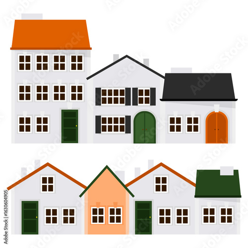 Set of compositions of European houses in a row