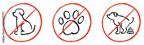 No Dog Or Pet Related Icons Crayon Chalk Drawing Vector Set