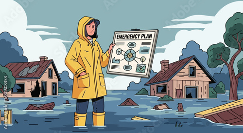 Analyzing Flood Emergency Plan In Natural Disaster Flood Disaster Area