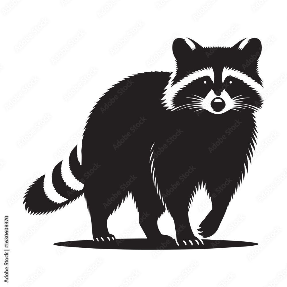 Fototapeta premium Stylized silhouette of a raccoon in profile vector art