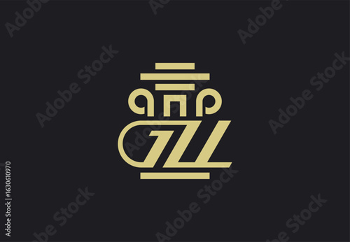 Elegant Law Firm Logo with Column and Initials GZ