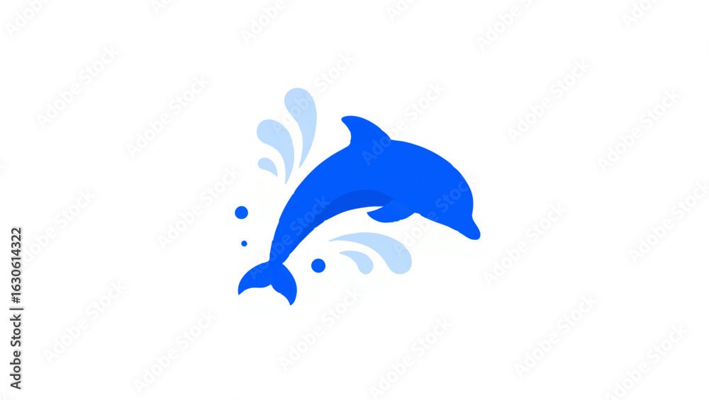 Fototapeta premium Black Dolphin Silhouette with Eye Detail