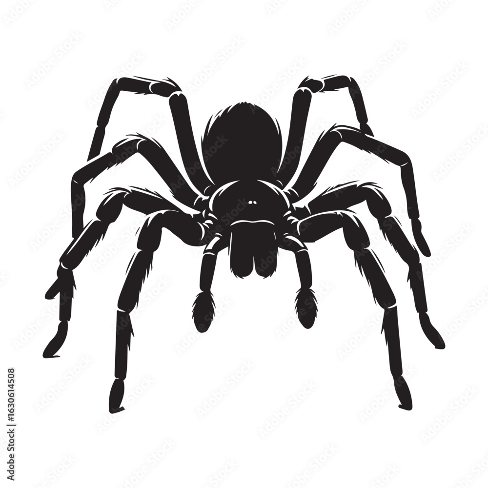 Obraz premium Detailed illustration of a spider in a classic silhouette style perfect for halloween or nature themes