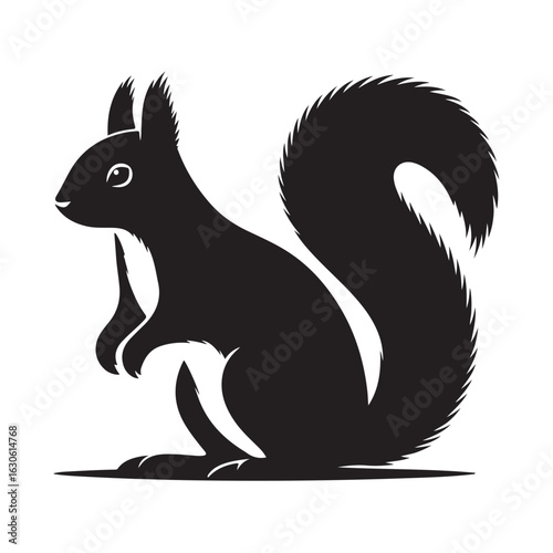 Charming silhouette of a squirrel in profile perfect for nature and wildlife designs