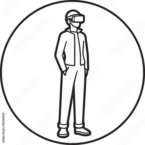 Man in VR headset exploring a digital world