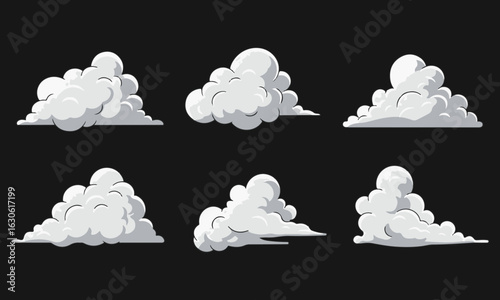 Dynamic Cartoon Visual Effects: A Vector Collection of Smoke, Explosions, Swirls, and Dust Clouds for Comics, Animations, and Action-Packed Graphic Design