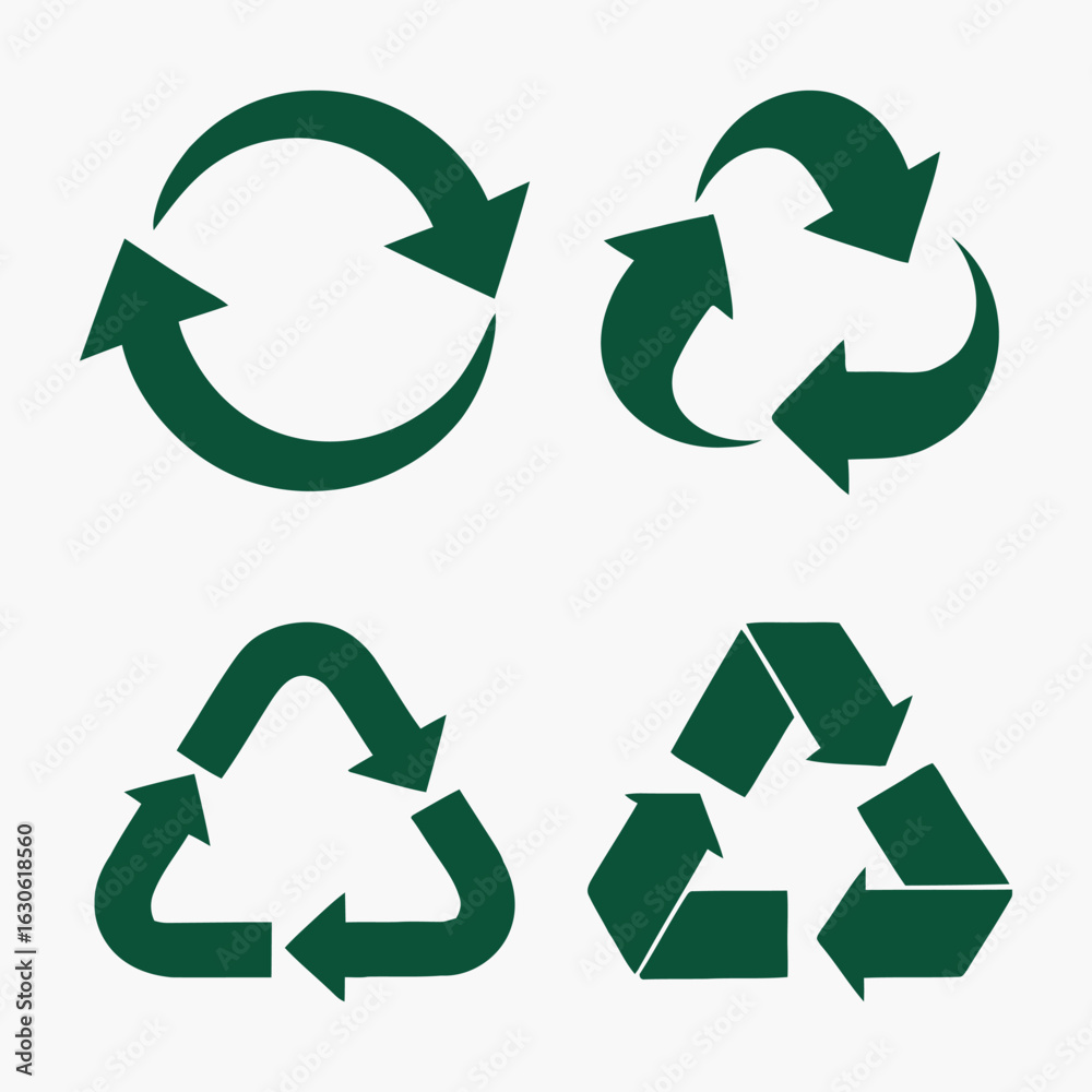Fototapeta premium Recycling Icon Set: Vector Graphics for Environmental Awareness and Sustainable Practices Promotion