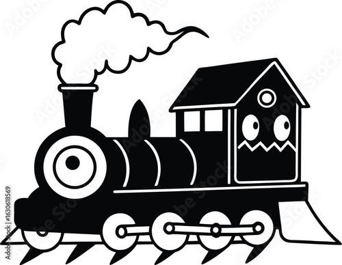 Cartoon Steam Train Vector