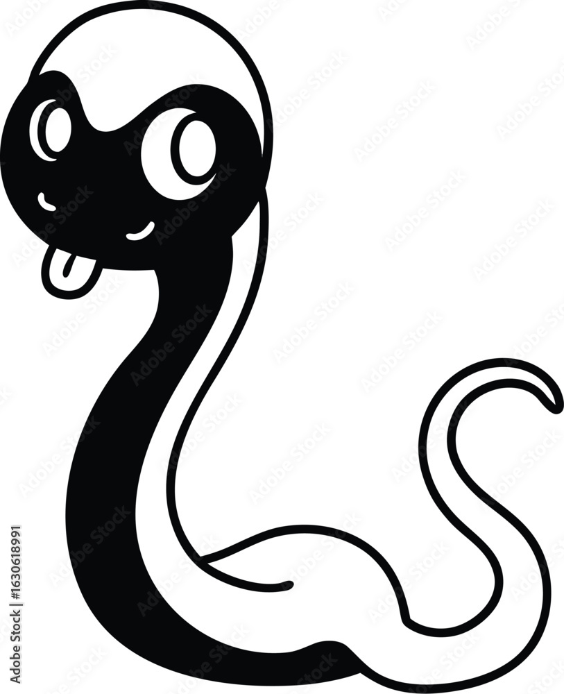 Fototapeta premium Cute Snake Head Vector Illustration